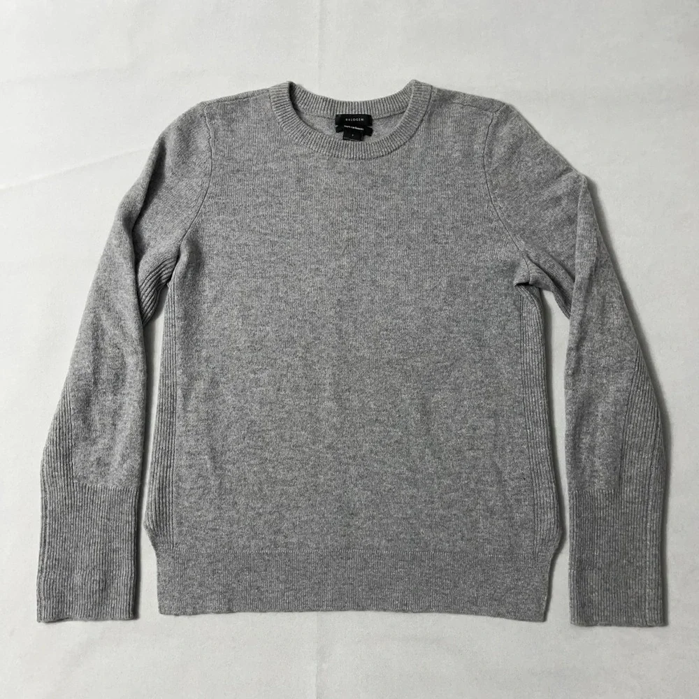 Halogen Cashmere Sweater Women Small Gray Pullover